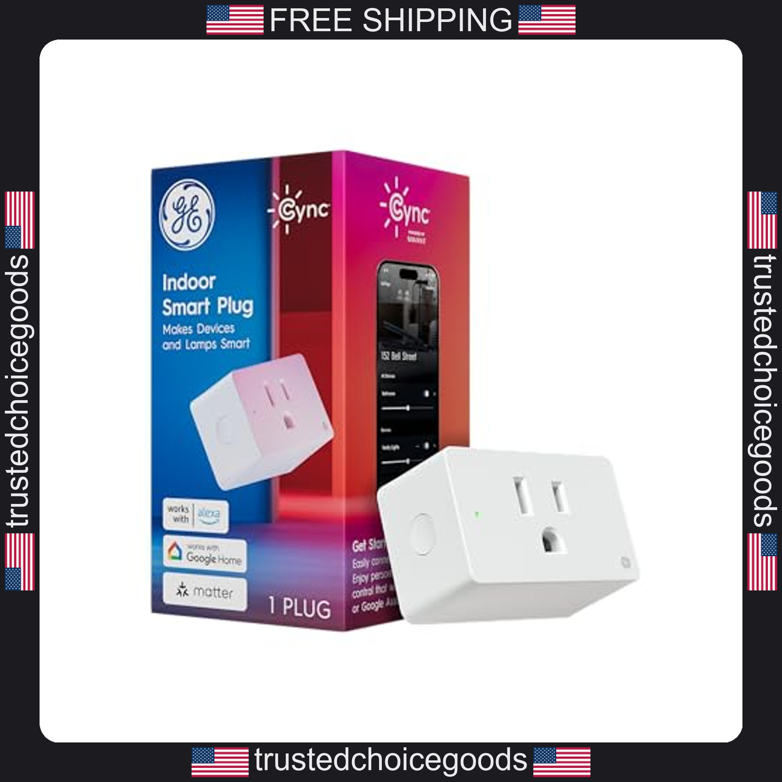 Smart WiFi Indoor Plug for Alexa Google Home Control
