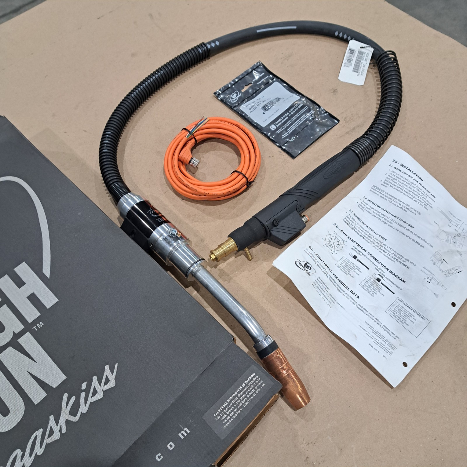 TREGASKISS TOUGH GUN RA11AA1CA1EL 500A ROBOTIC AIR COOLED MIG WELDING  .045 NEW