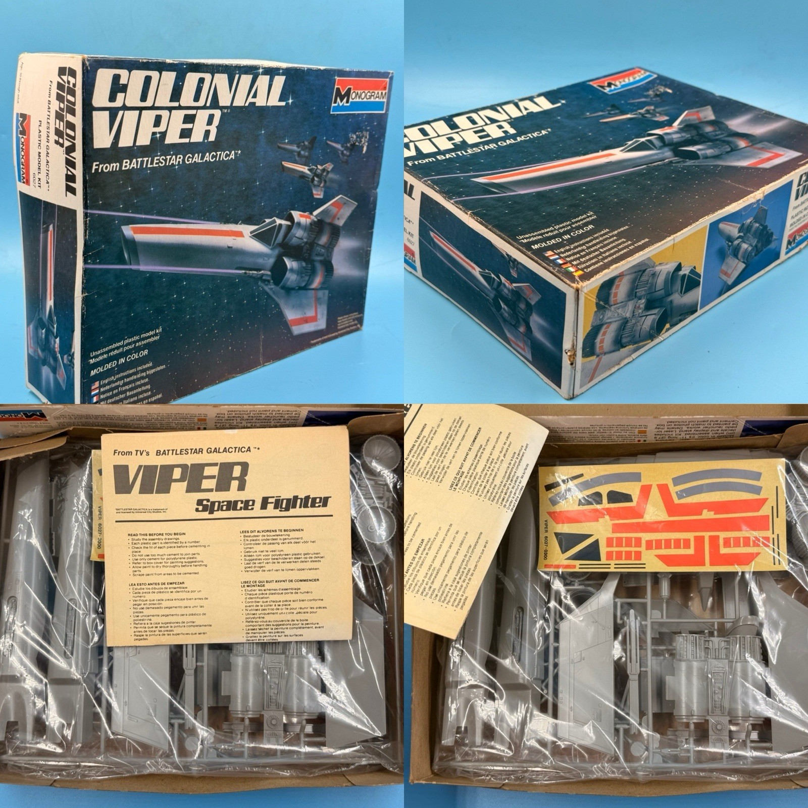 MONOGRAM BATTLESTAR GALACTICA COLONIAL VIPER MODEL KIT BOXED 1978 6027