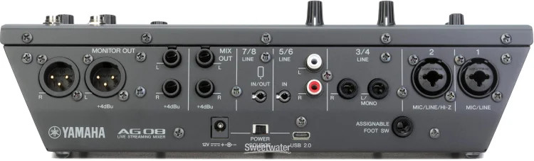Yamaha AG08 8-channel Mixer/USB Interface for Mac/PC - Black