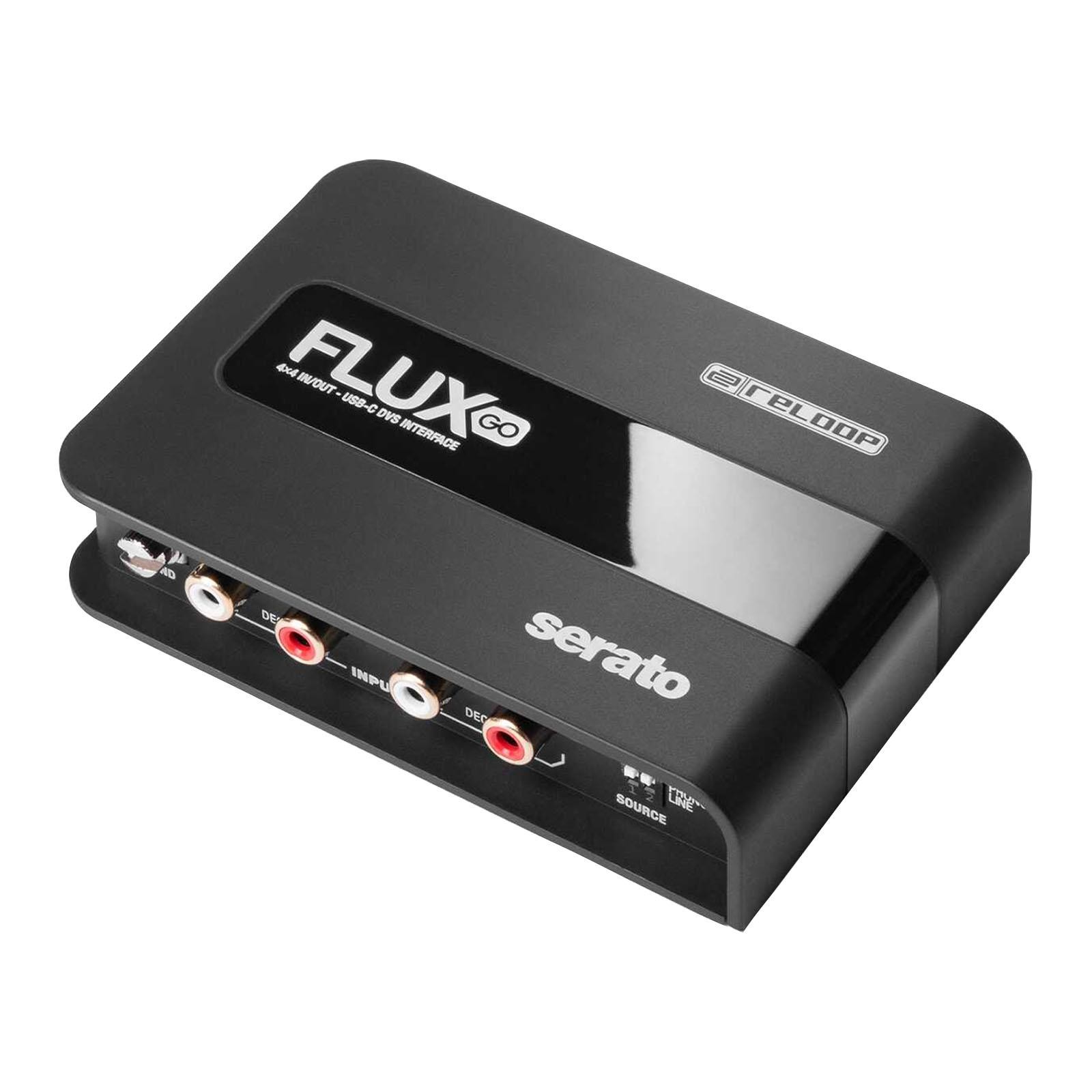 Reloop Flux Go Pocket-Sized 2-Channel (4x4) USB-C DVS Audio Interface w Case