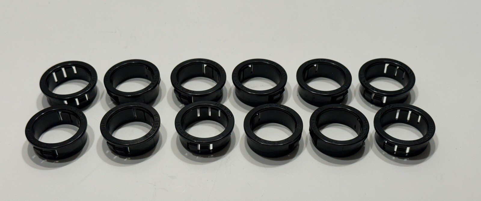 12-piece Heyco Snap Bushing Black Nylon Plastic SB-1093-15 2166 Cable Protector