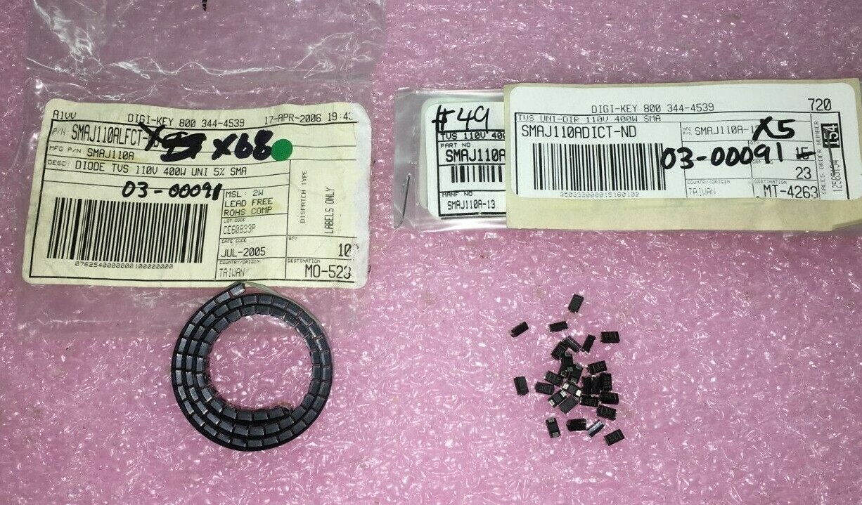 (100 PIECE LOT) SMAJ110A, LITTLEFUSE, TVS DIODE 110V 177V DO214AC RoHS