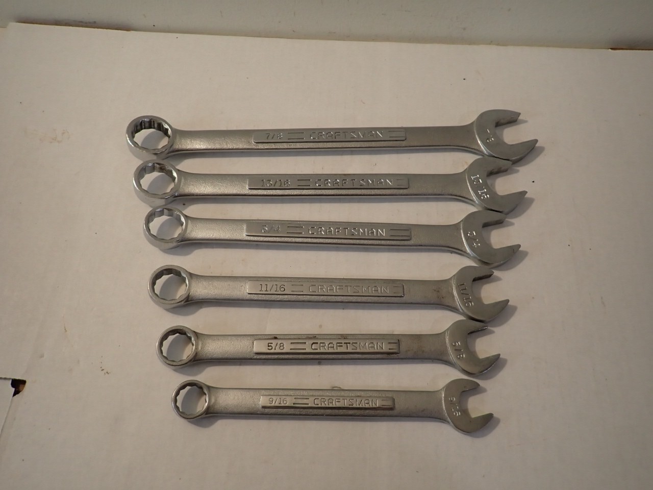 Vintage Lot of 6 Craftsman -V- line 12 Points Combination Wrenches