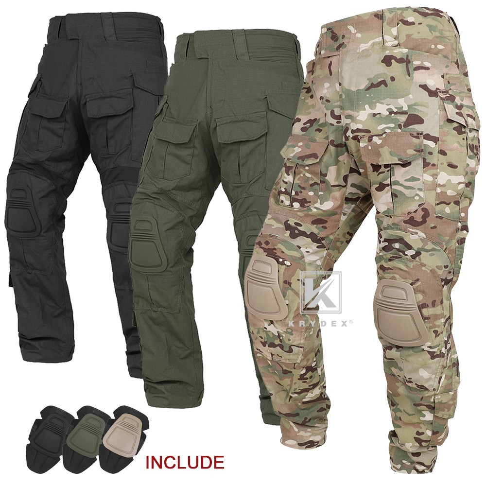 KRYDEX Gen3 Combat Trousers Tactical Men's Pants Army Uniform&Knee Pads Painball