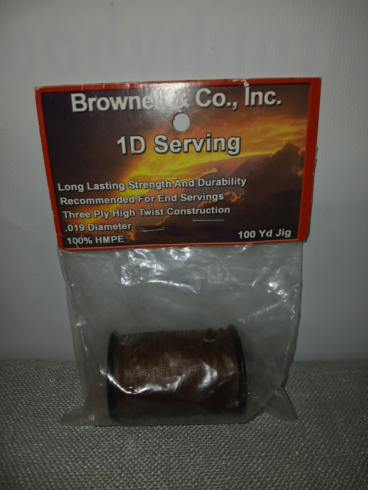 Brownell 1D Serving Material 100 yds  .019 Diameter Brown