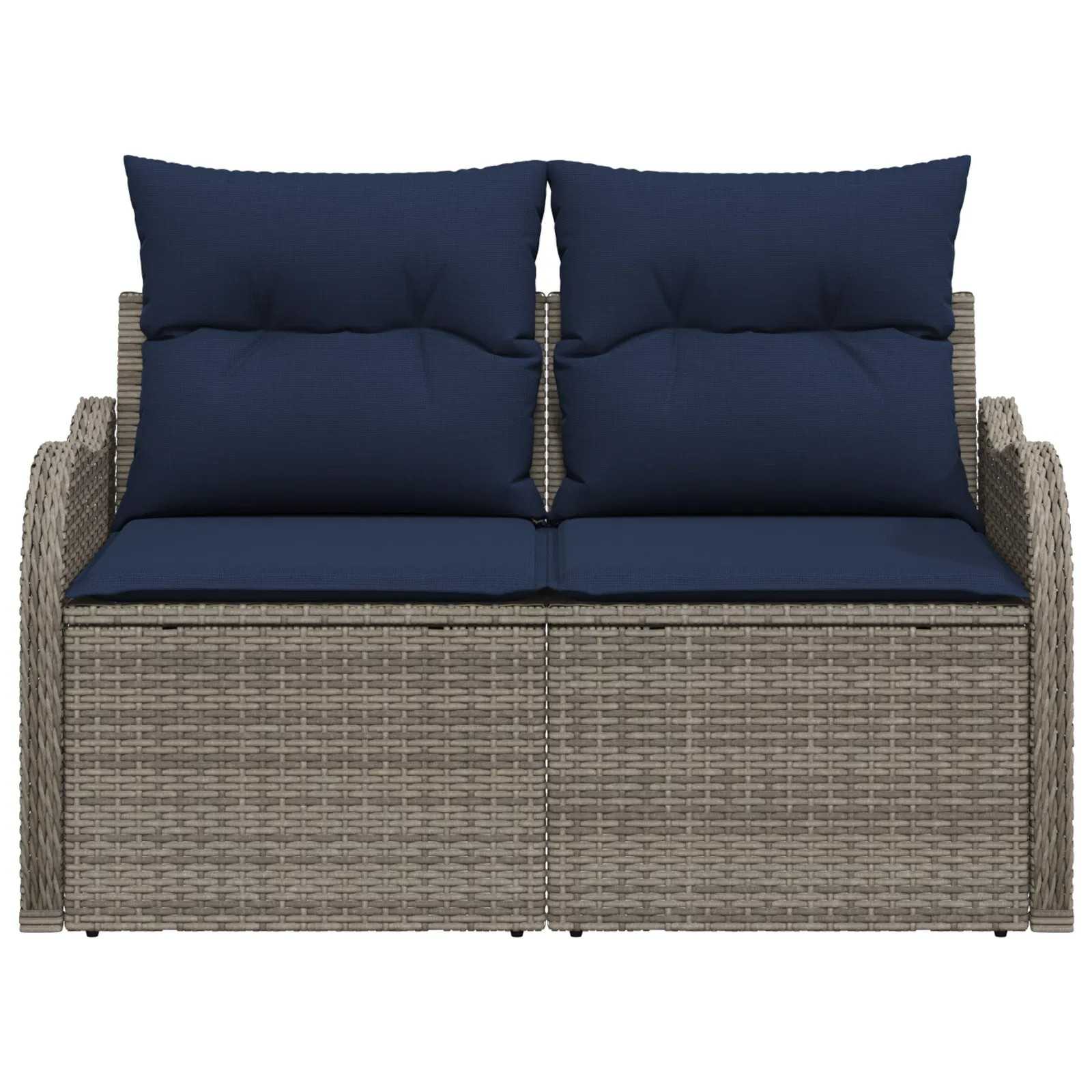 Garden Sofa with Cushion 47.64 x 24.41 x 27.17 in Poly Rattan