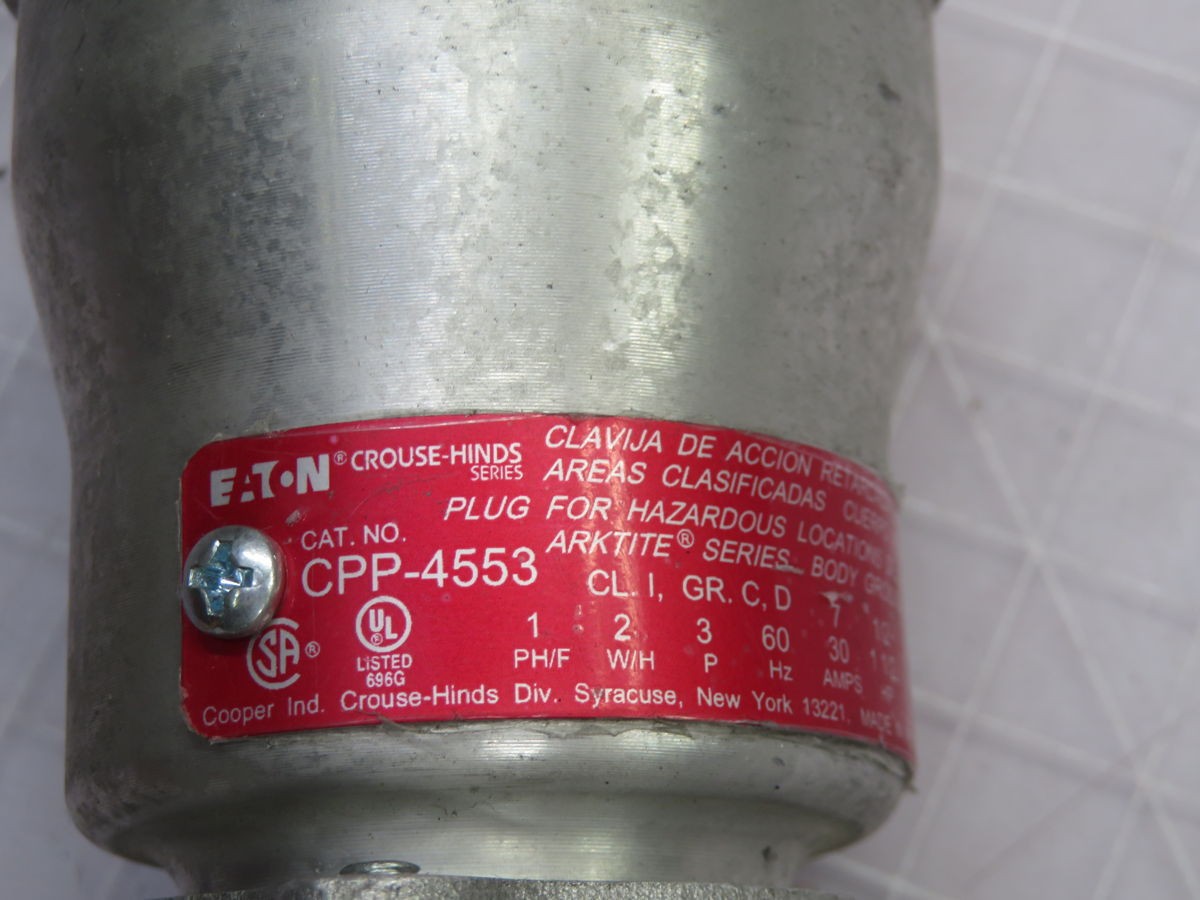 CROUSE-HINDS CPP-4553 HAZADEROUS LOCATION PLUG T263834