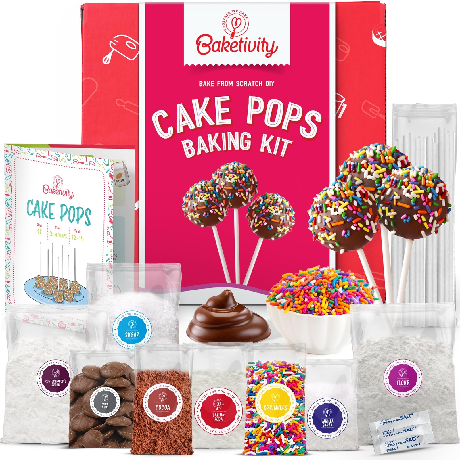 Kids' DIY Cake Pop Baking Kit with Premeasured Ingredients and Supplies