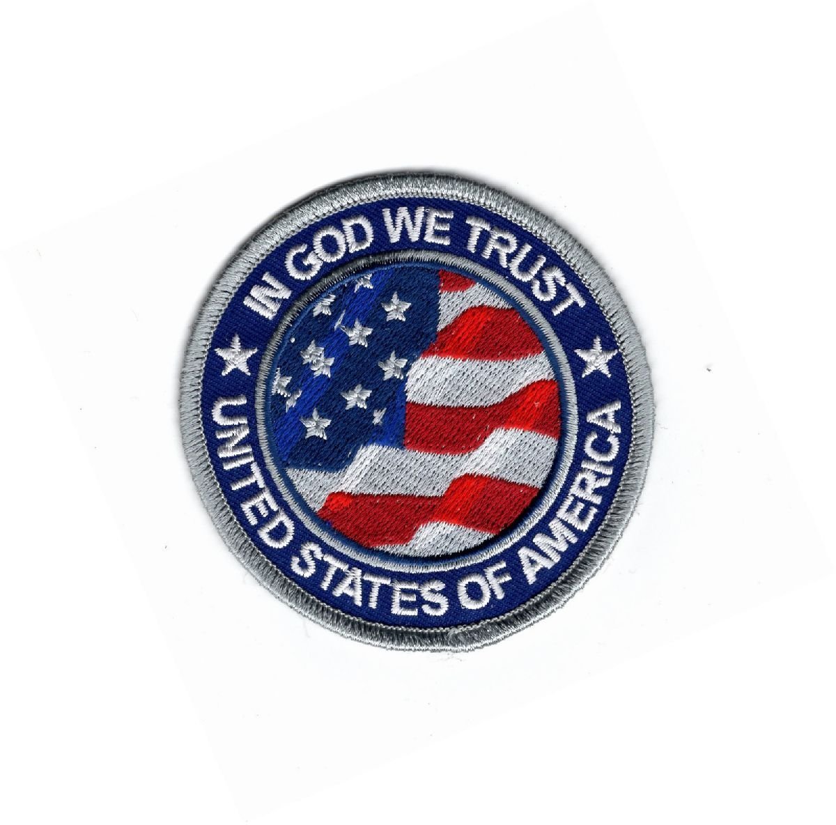 In GOD We Trust Usa Flag Embroidered 3.0 inch Iron-on Patch