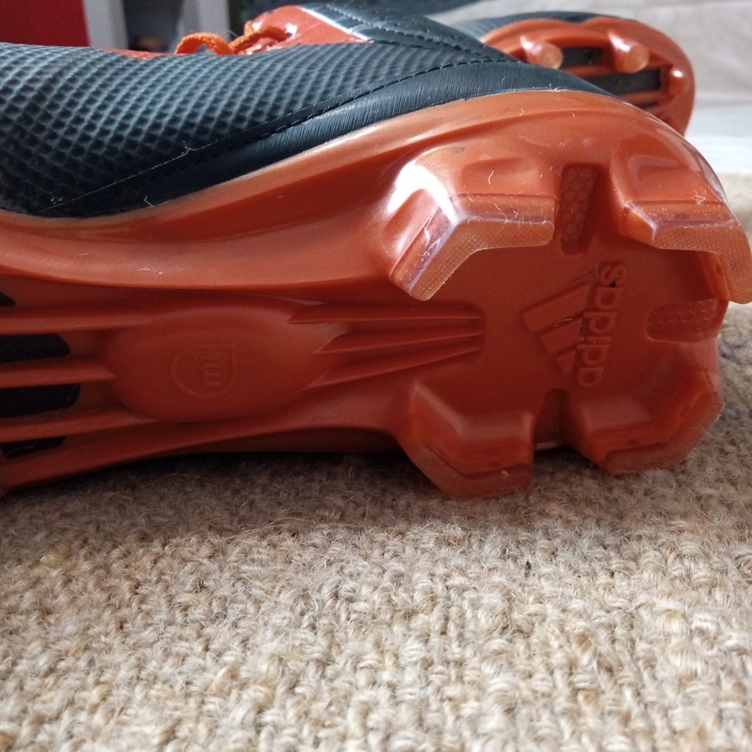 Adidas Orange Black Football soccer futbol Grass Cleats quickframe iron skin us9
