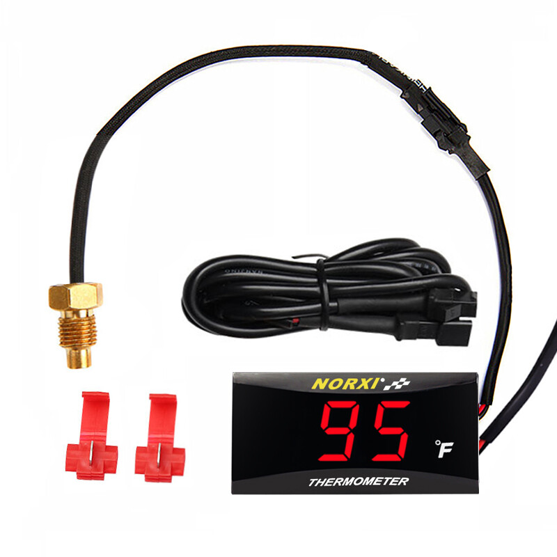 Koso Water Temperature Gauge Fahrenheit thermometer Norxi Meter RED Motorcycle