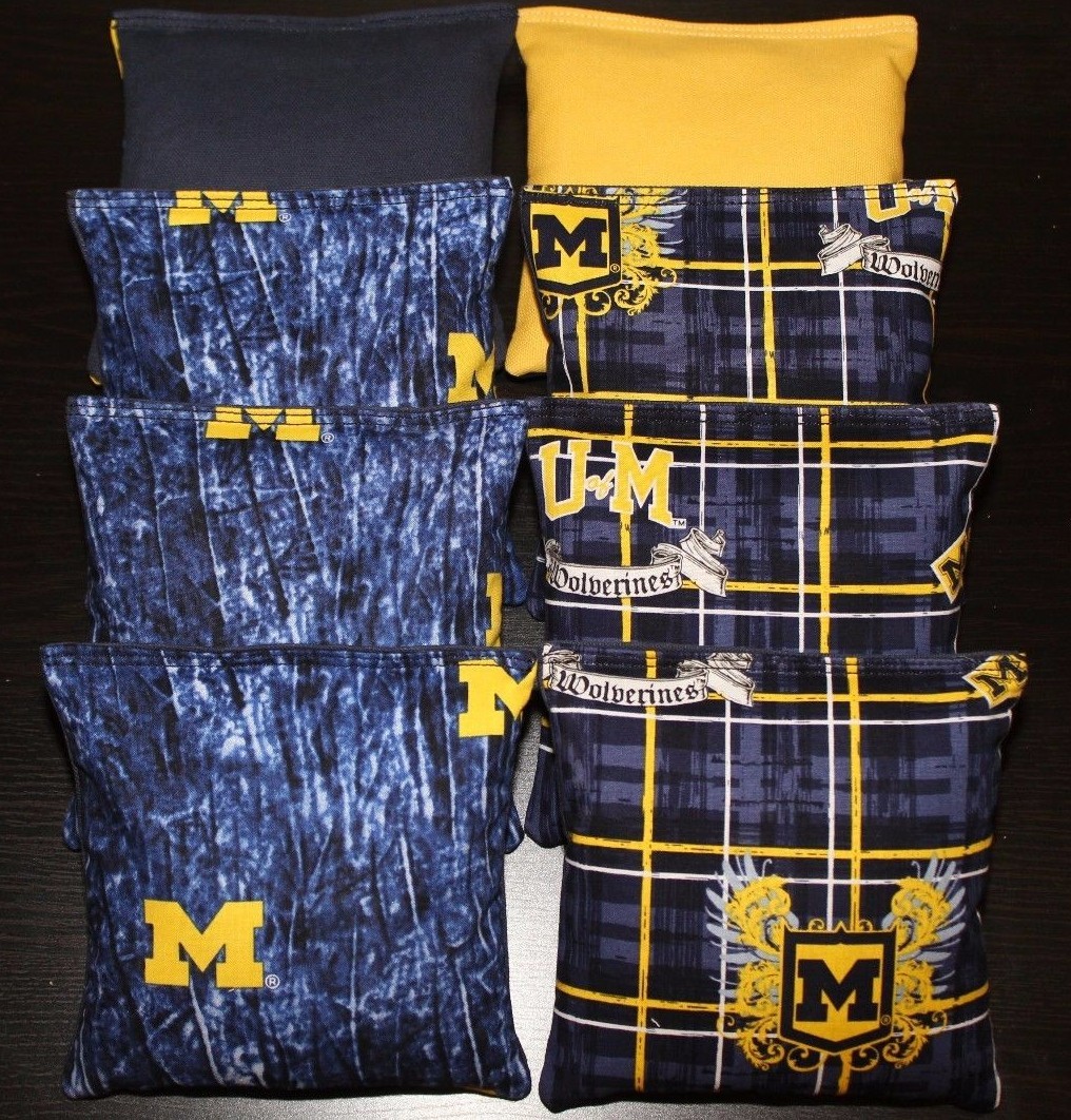 University of MICHIGAN WOLVERINES Camo 8 Cornhole Bean Bags ACA Regulation  NEW!