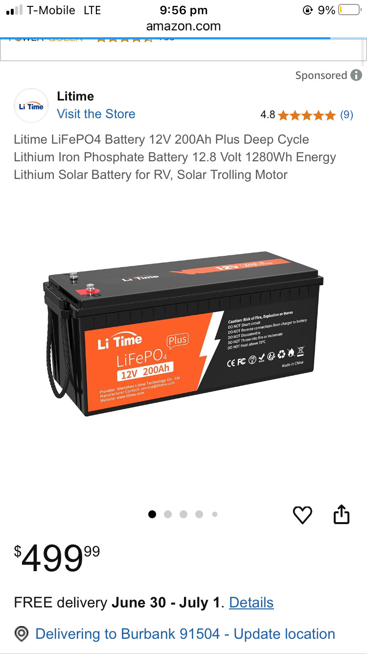 12V 100Ah LiFePO4 Lithium Battery Deep Cycle BMS For RV Marine Solar Off-grid