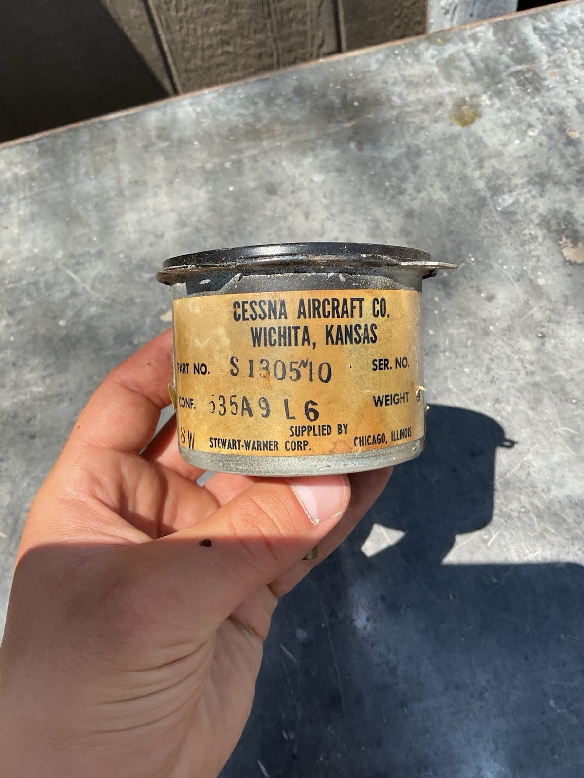 Cessna Stewart Warner Tachometer Untested