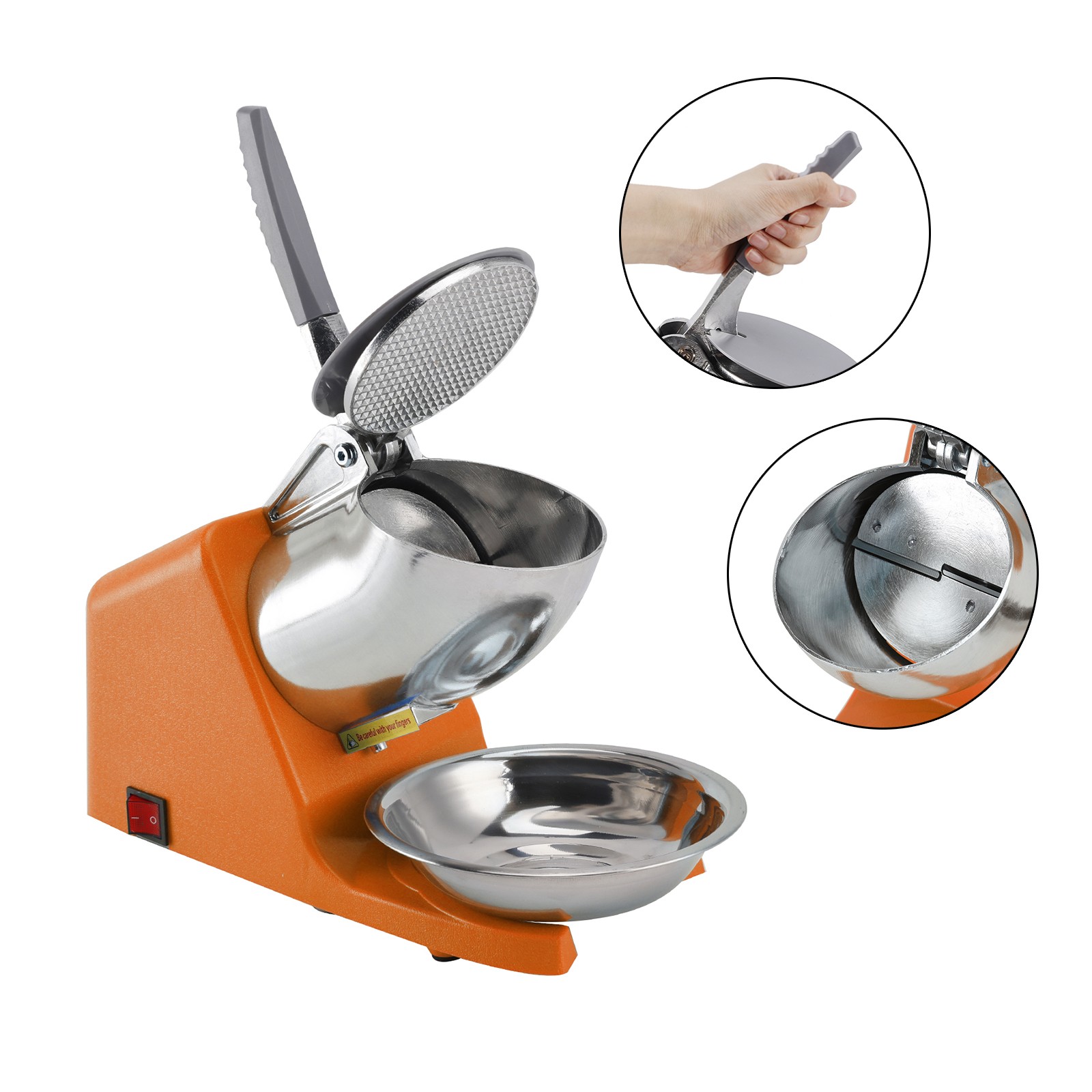 110V Electric Ice Crusher Machine Ice Shaver Shaved Ice Snow Cone Maker 500W