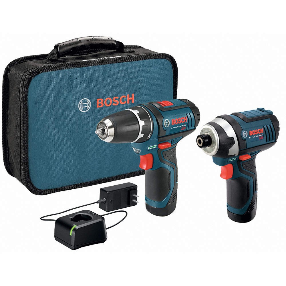 BOSCH CLPK22-120 Cordless Combo Kit,12.0 V,2 Tools,2 Batt 19TT04