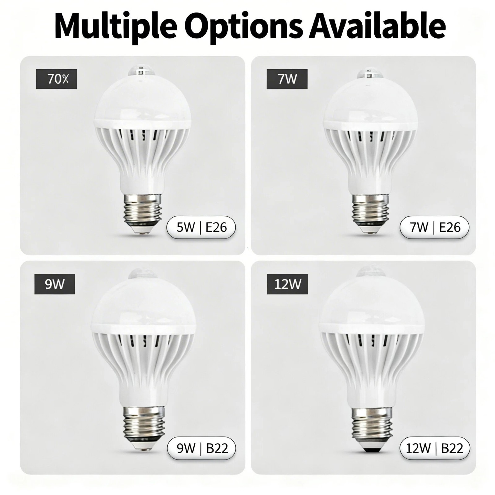 4-Pack to Dawn E26 PIR Motion Sensor Lamp 9W LED Bulb Light Infrared Motion