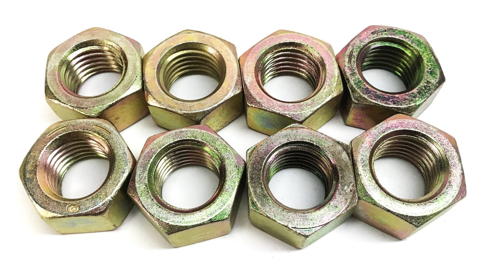 Unbranded 1" Yellow Zinc Plated Steel Hex Nut [Lot of 8] NOS