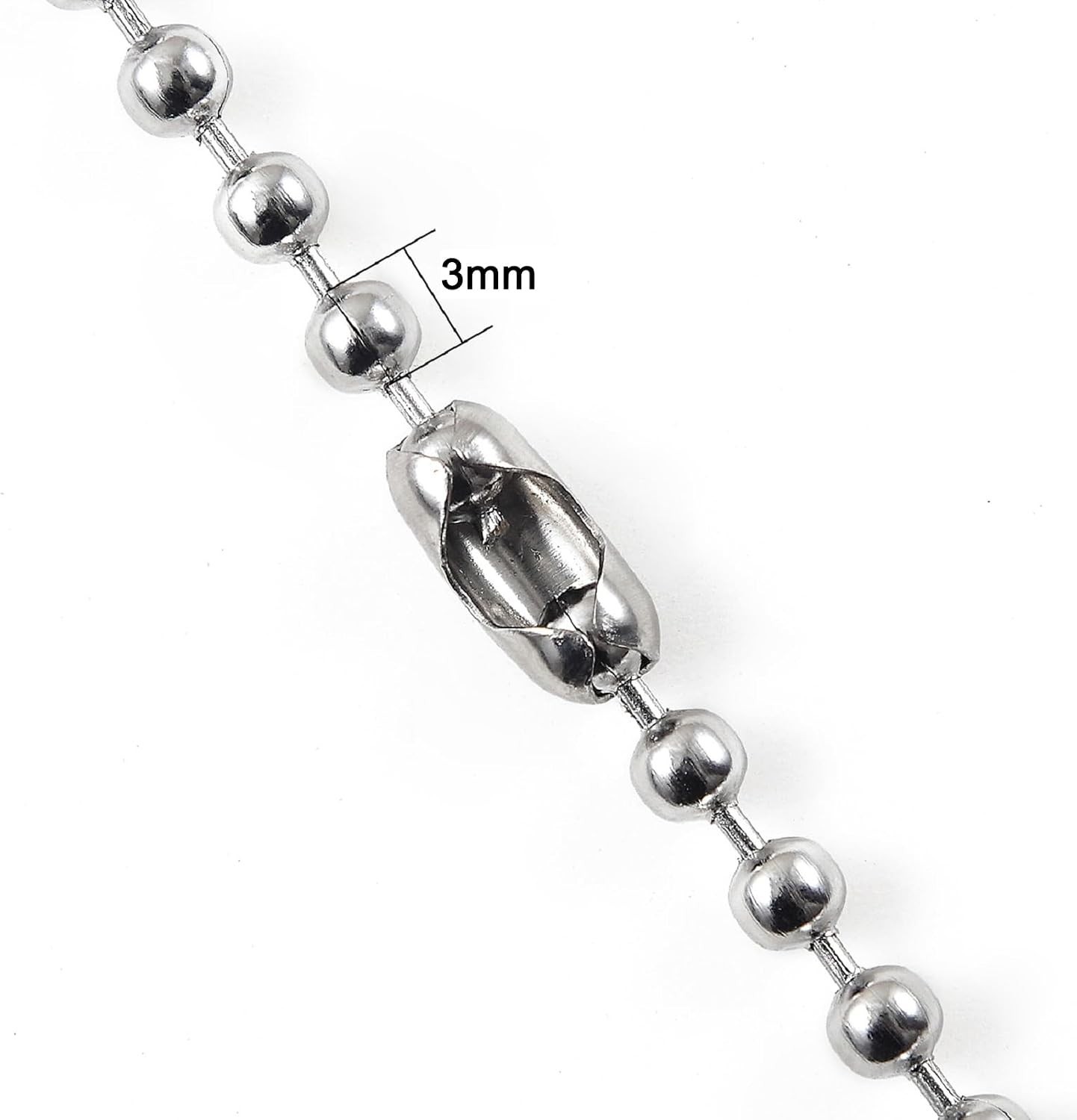 Lightweight 120 Inch Ceiling Fan Pull Chain - Beaded Stainless Steel Design