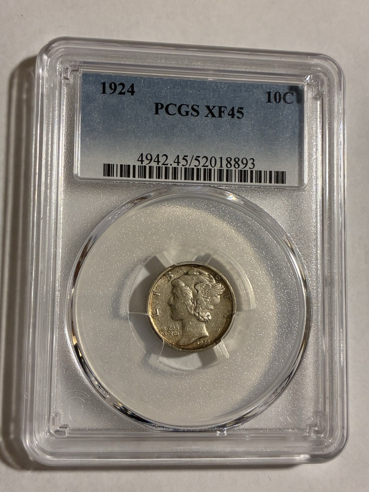 1924-P Mercury Dime PCGS XF45