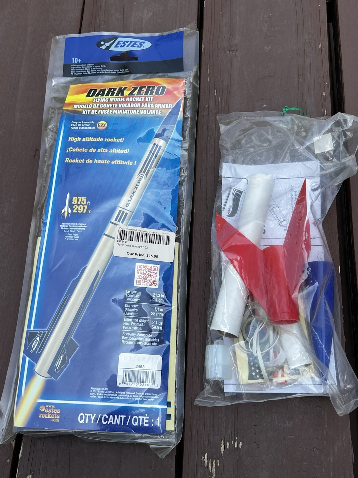 Estes Dark Zero High Altitude Rocket Flying Model Rocket Kit New + 1 New Rocket