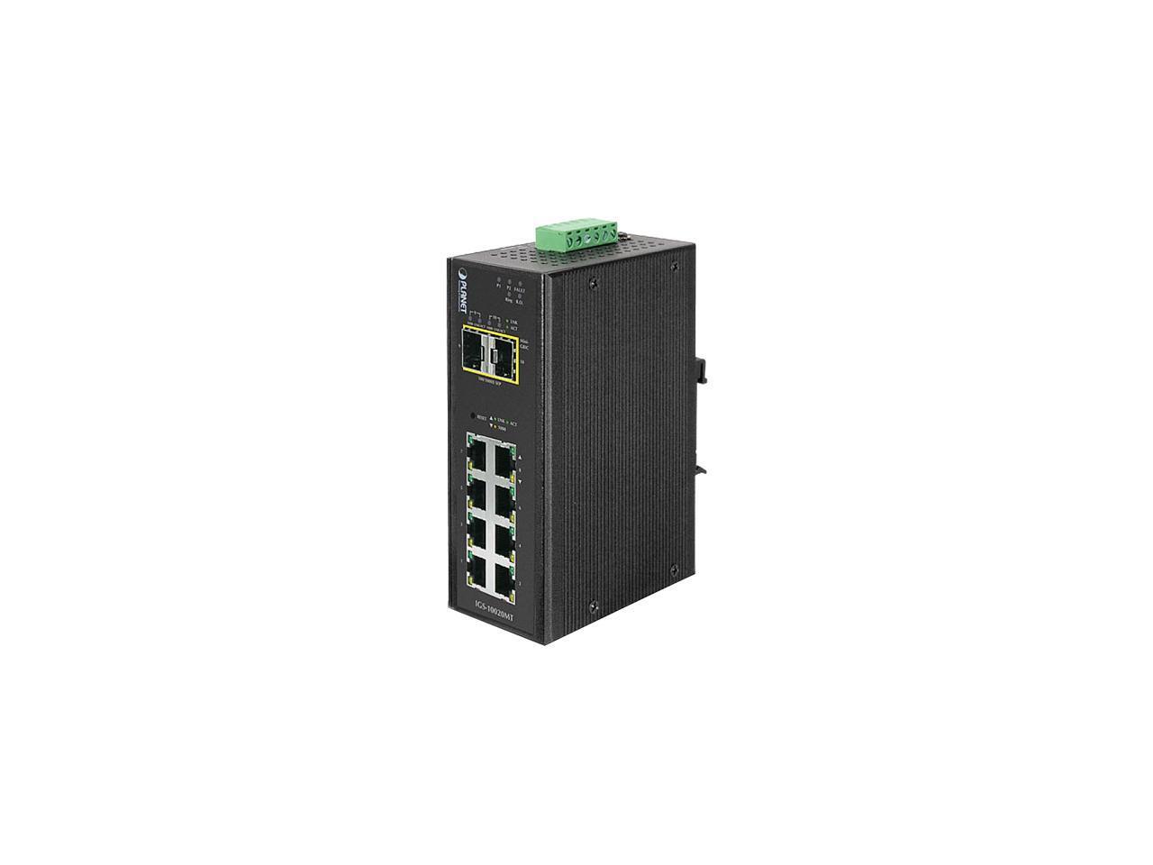 PLANET IGS-10020MT Industrial 8-Port 10/100/1000T + 2-Port 100/1000X SFP Managed