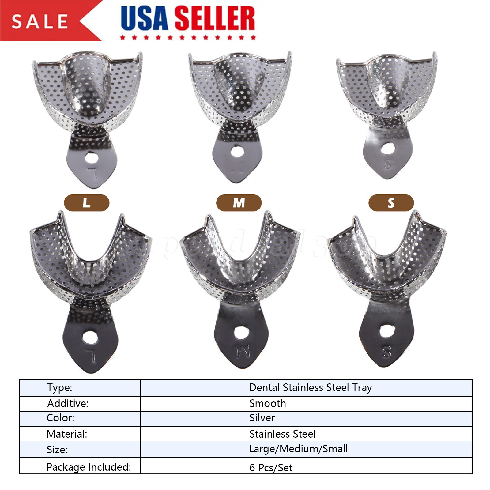Autoclave Perforated Dental Impression Trays Upper + Lower OR