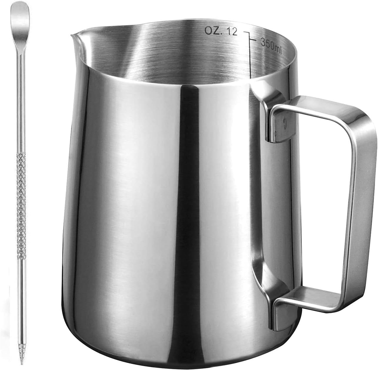 12oz Espresso Milk Frothing Pitchers Stainless Steel Barista Milk Steaming Cup