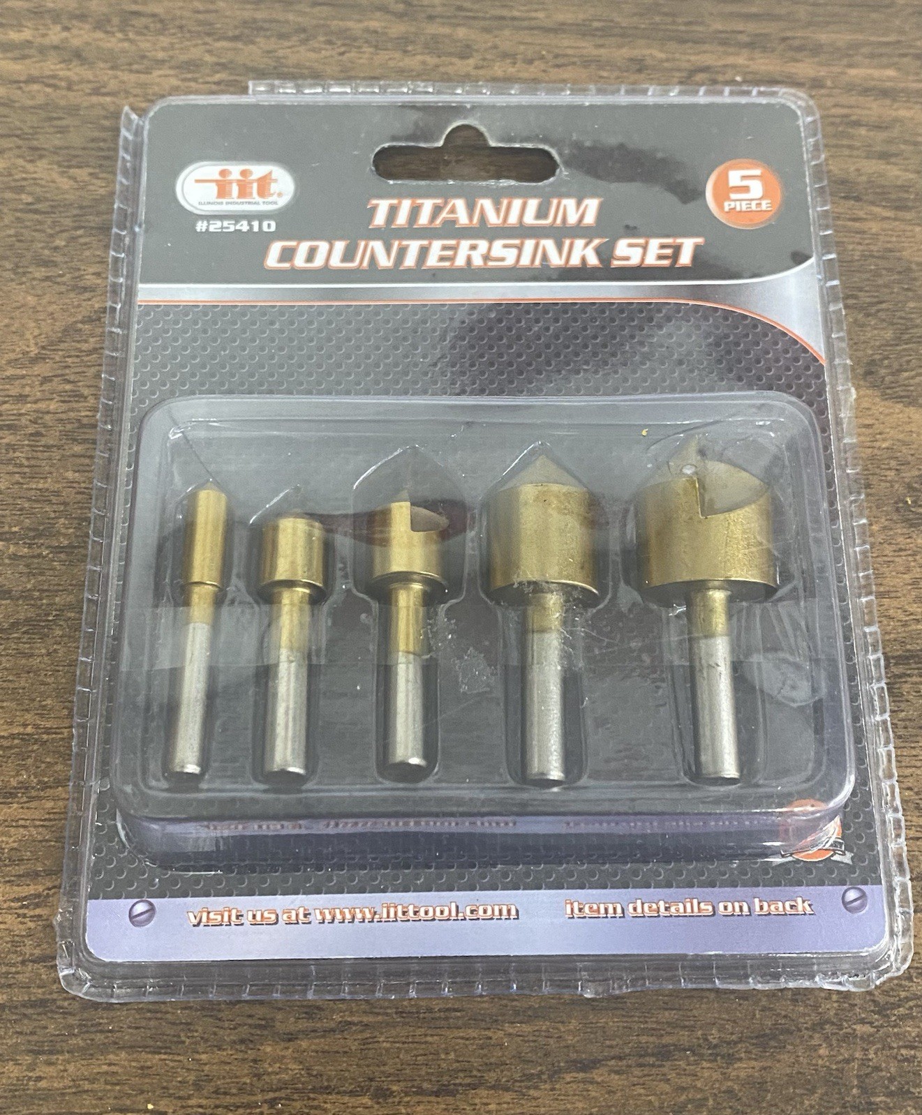 IIT Titanium 1/4", 3/8", 1/2", 5/8", 3/4" Countersink Set, Set of 5, 3 Pack