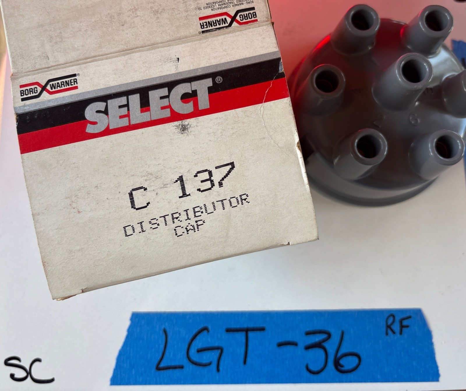 Borg Warner C137 Distributor Cap NOS Vintage Ford GM 6-Cyl Inline Engine Part
