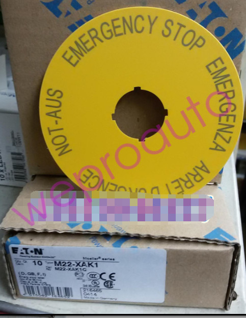 10PCS/1Box New Eaton Moeller M22-XAK1 M22-XAK1Q Emerg Stop Label Brand