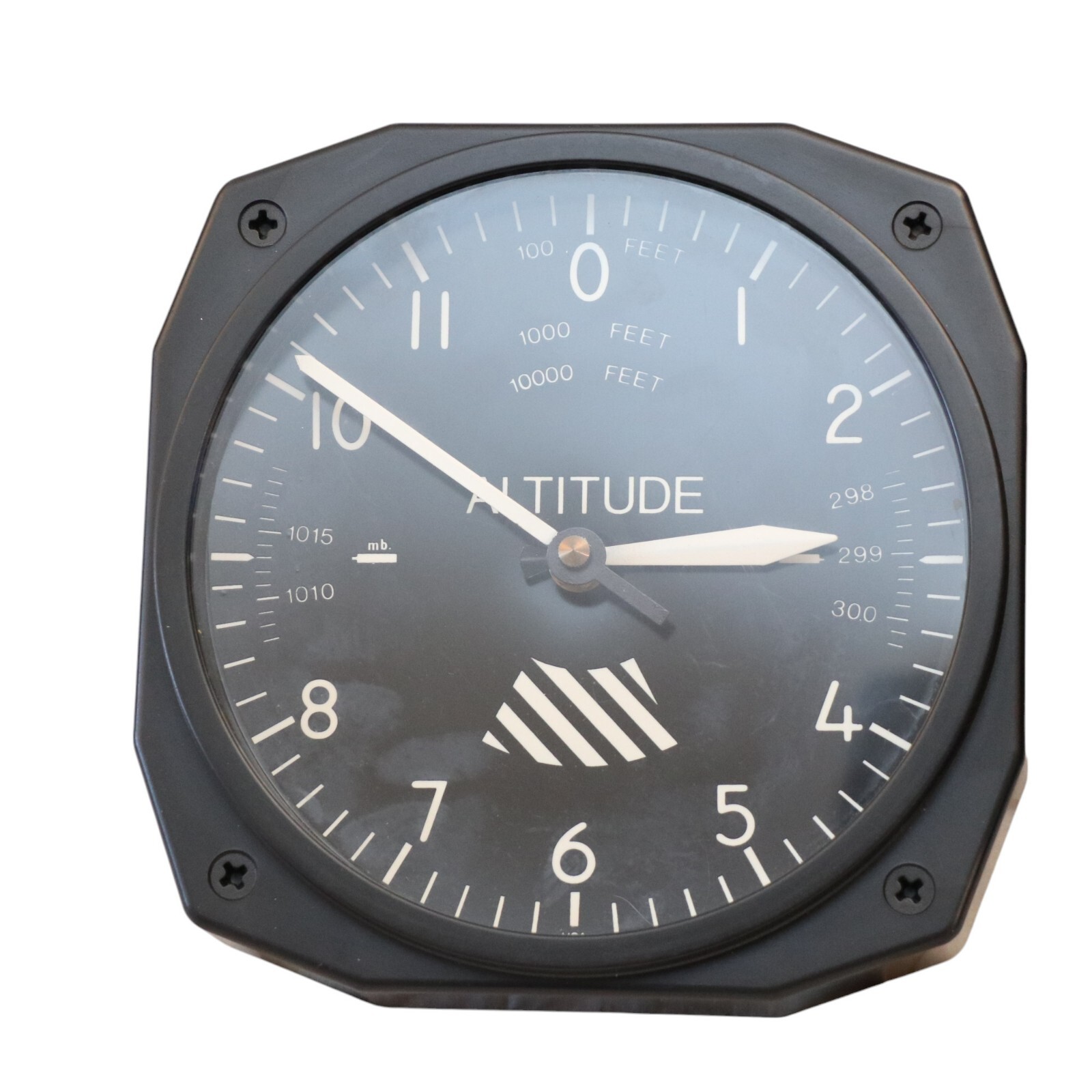 Trintec? Black Aviation Airplane Gauge Altitude Altimeter Analog Desk Clock 6.5"