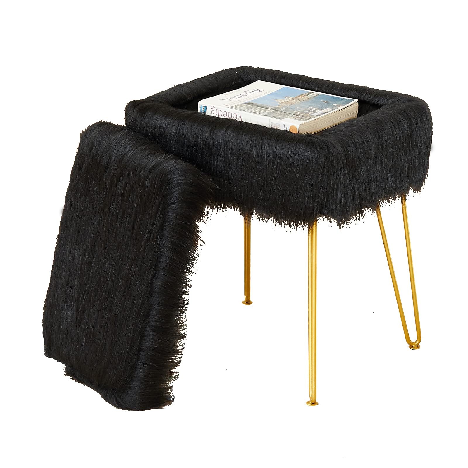 Vanity Stool Chair With Storage Soft Ottoman Seat Vanity Stool With Antislip Fee