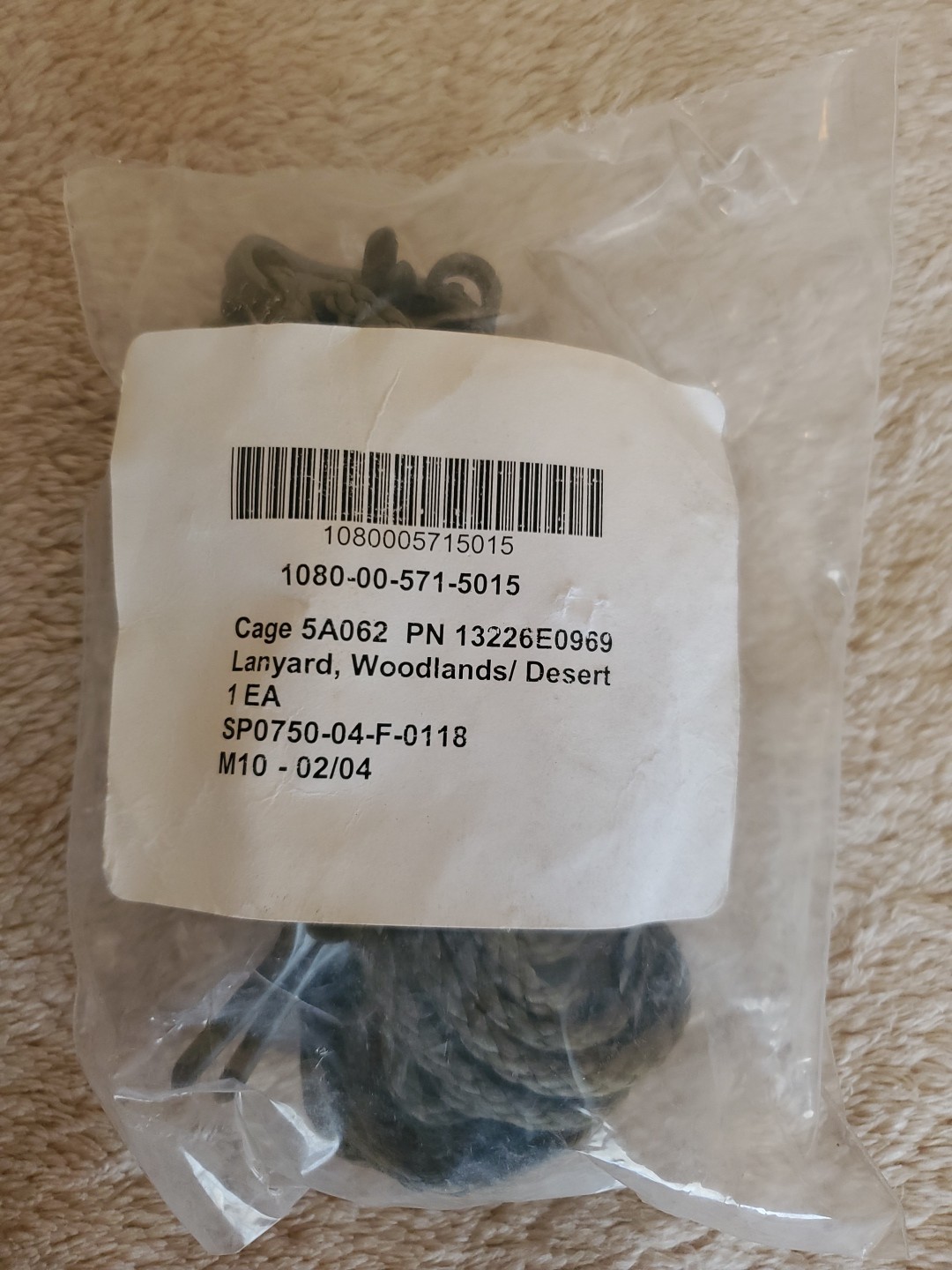USGI Camo Net Screening System Lanyard Woodland Desert 24' with Clips 5A062 Cage