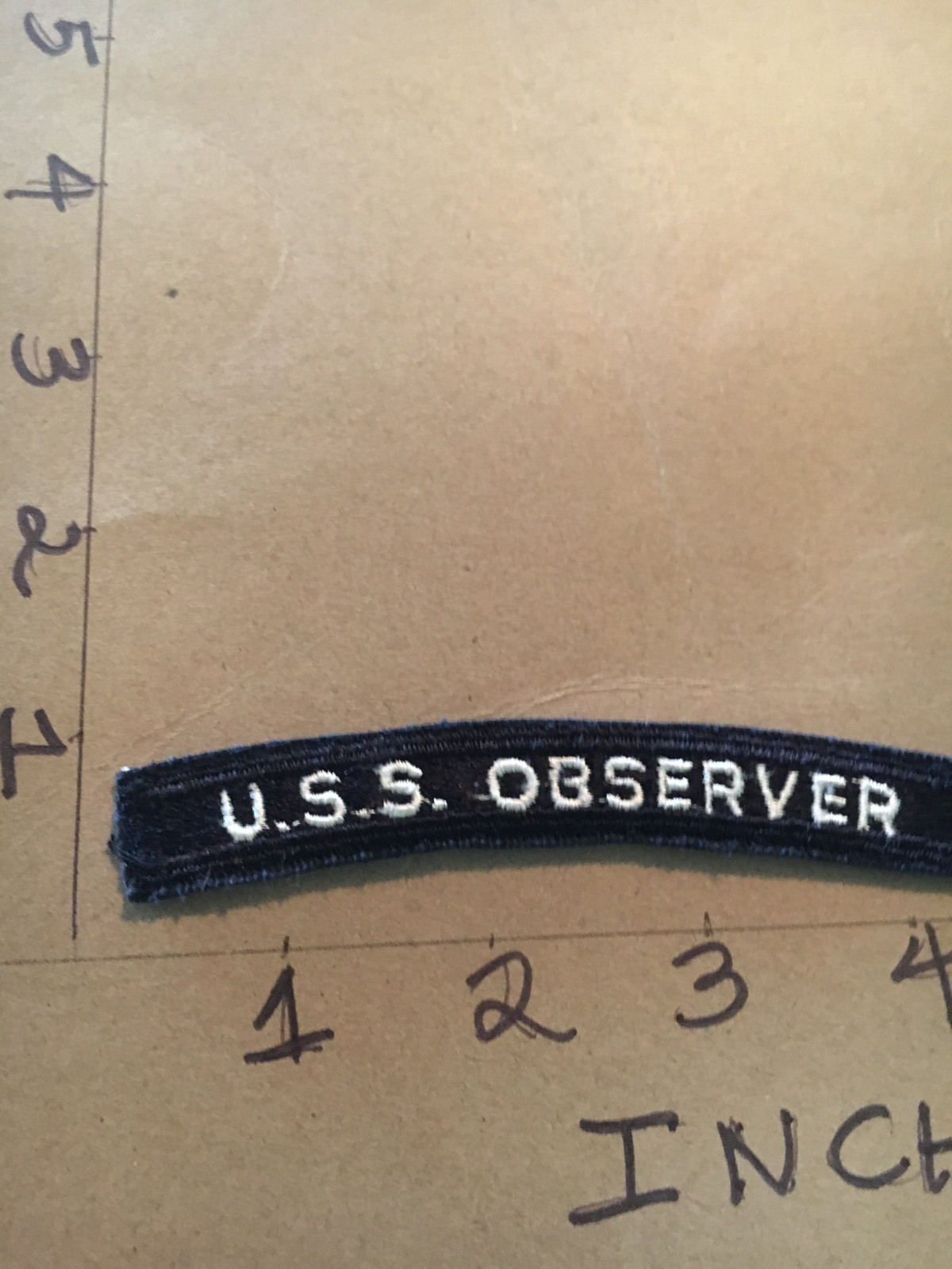 US NAVY SHOULDER STRIP TAB *** rocker *** Patch USS Observer