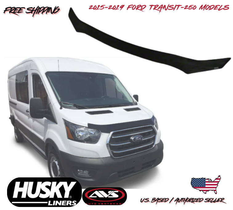 2015-2019 Ford Transit 250 Aeroskin Low Profile Hood Protector Husky Flush Mount