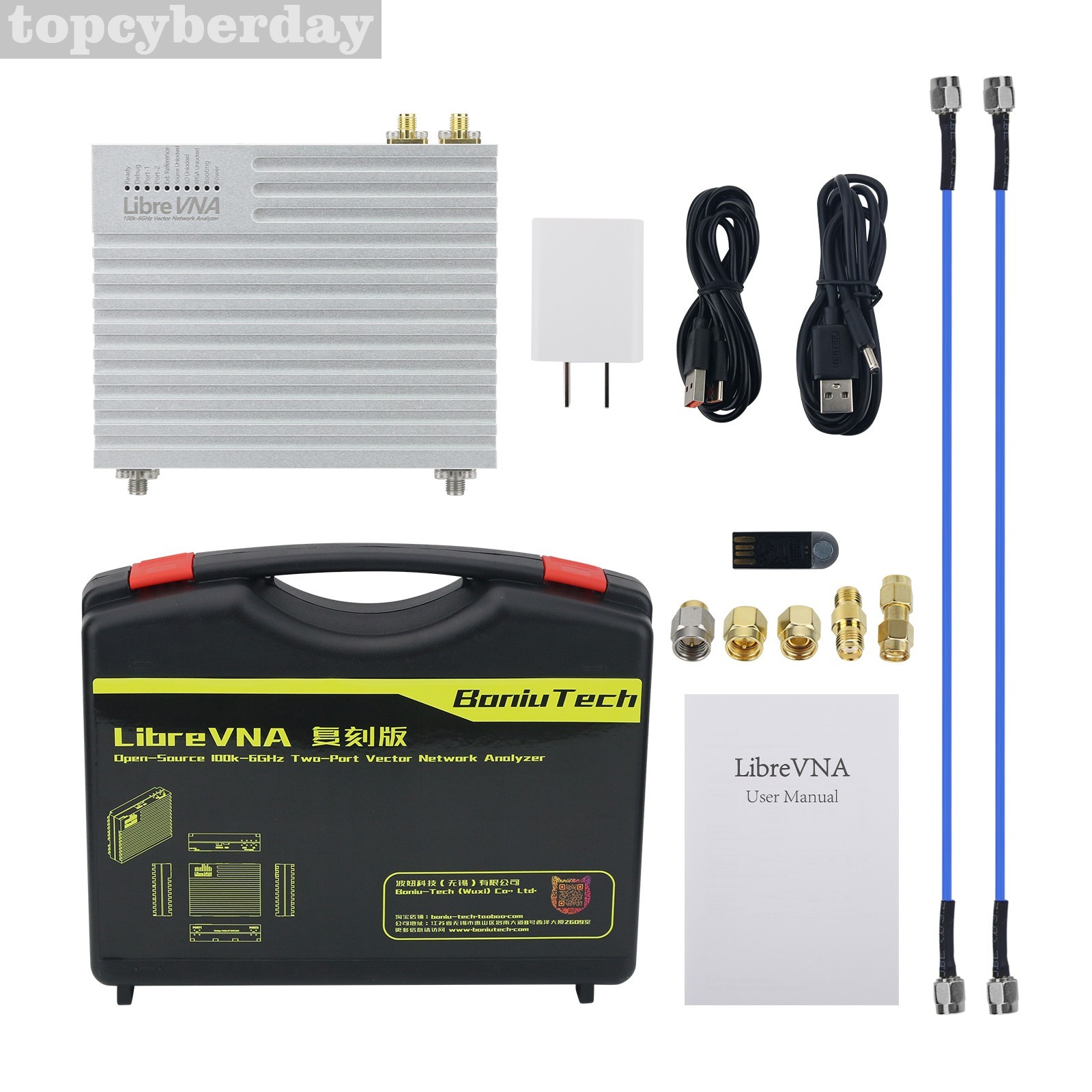 LibreVNA 100kHz-6GHz 2-Port Vector Network Analyzer with Flanged Connectors