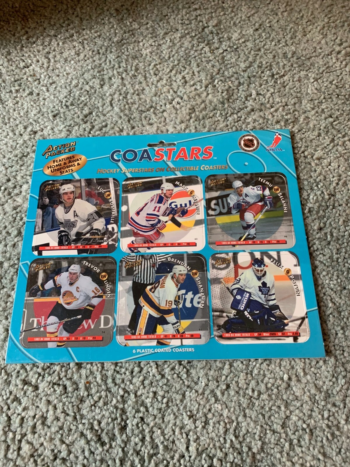 1994 Action Packed Coastars Hockey Card Uncut Sheet Sealed Mark Messier Potvin