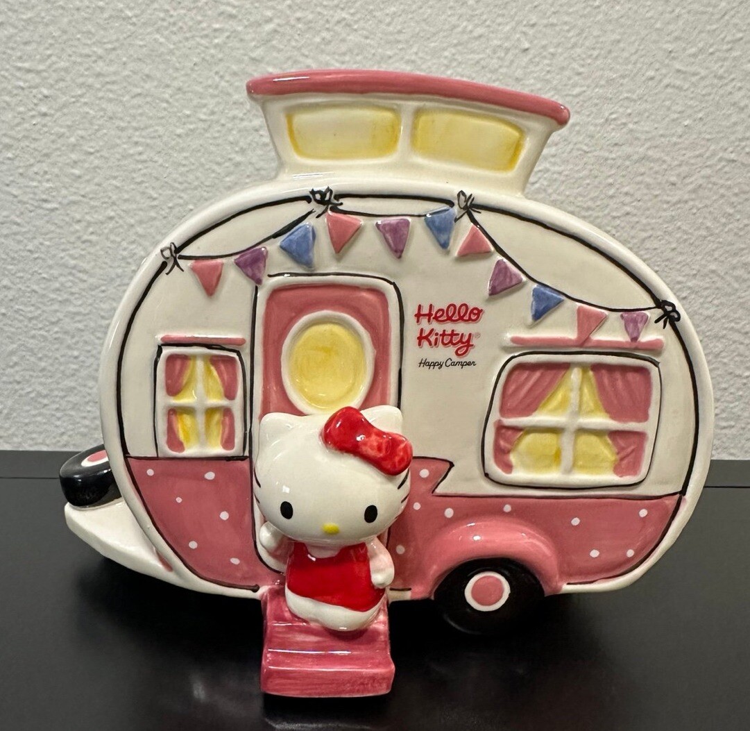 Blue Sky Clayworks Hello Kitty Retro Camper Ceramic Figurine Auth Retailer NEW