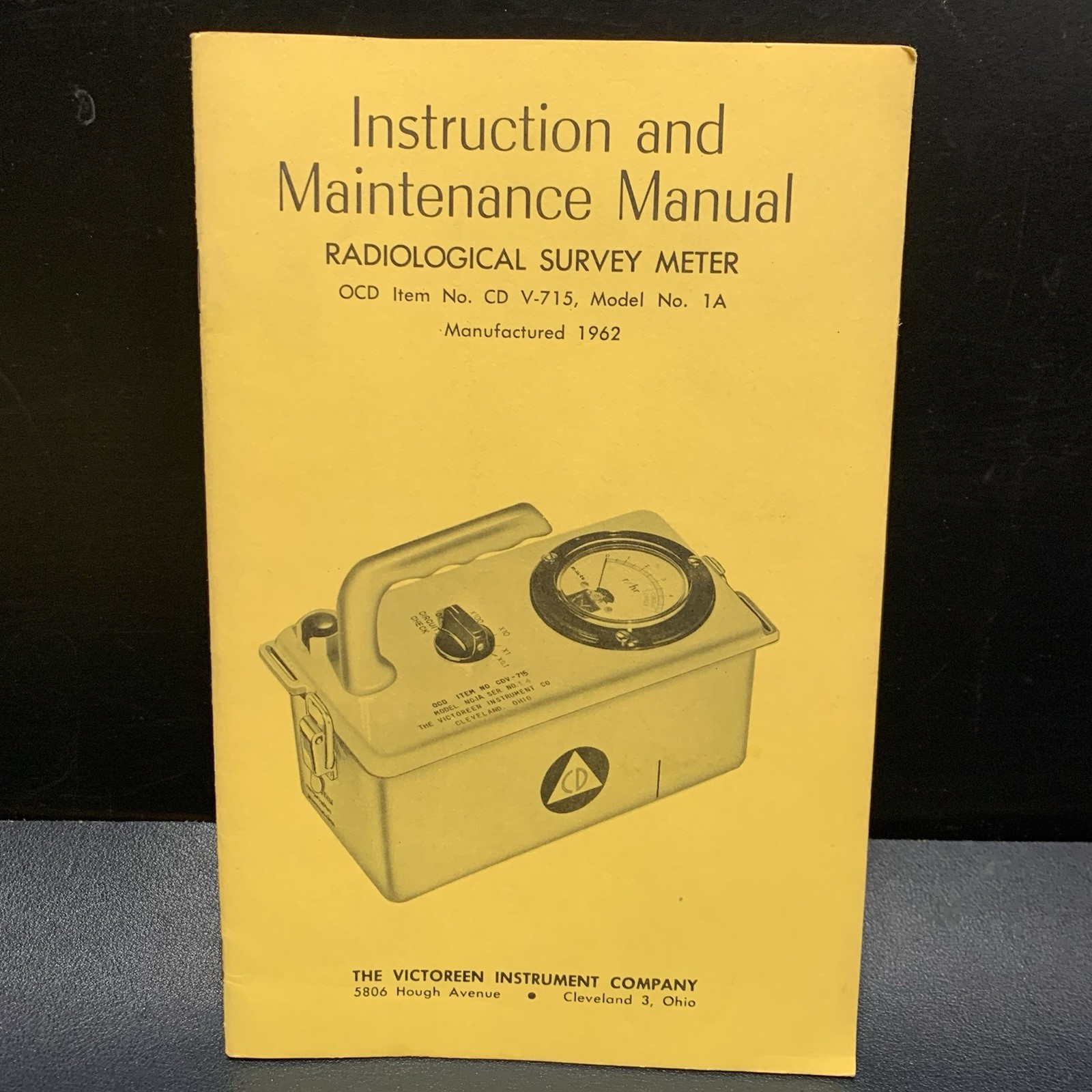 VTG Victoreen CD V-715 Model 1A Geiger Counter Civil Defense *Manual Only*. E7
