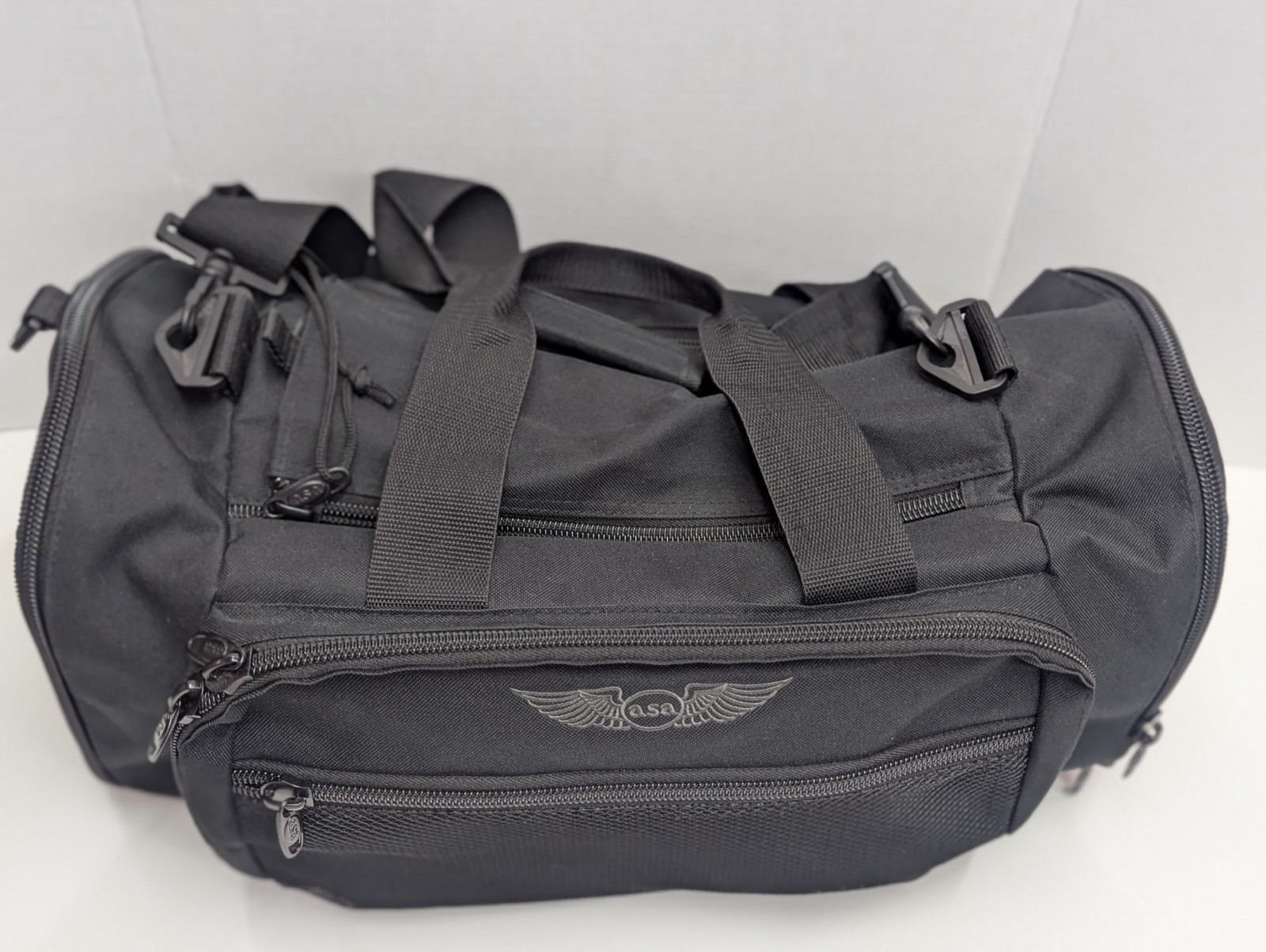 ASA AirClassics Pilot Flight Bag Pro 2 Black Blue Multi Pockets EUC