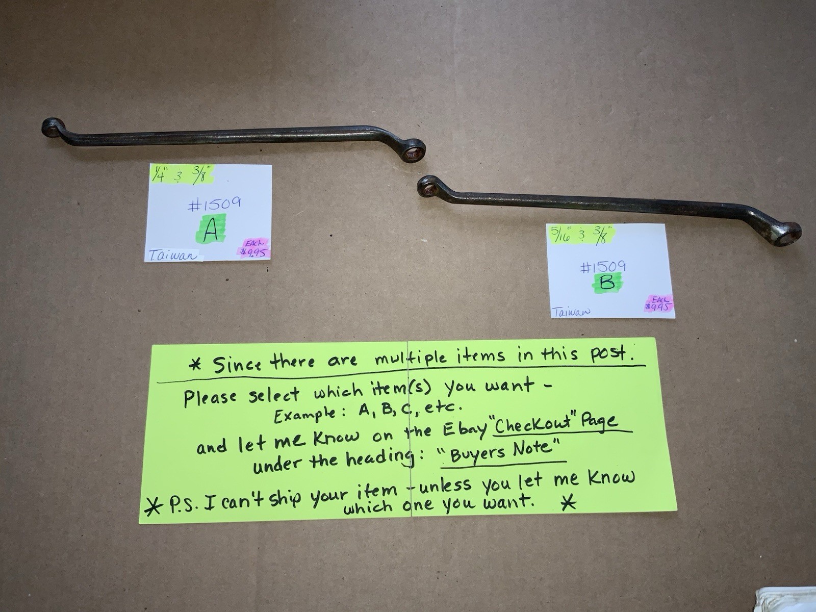 1/4" x 3/8" & 5/16” X 3/8” Offset Double Box 6pt Brake Bleeder Wrench, Sold Sep.