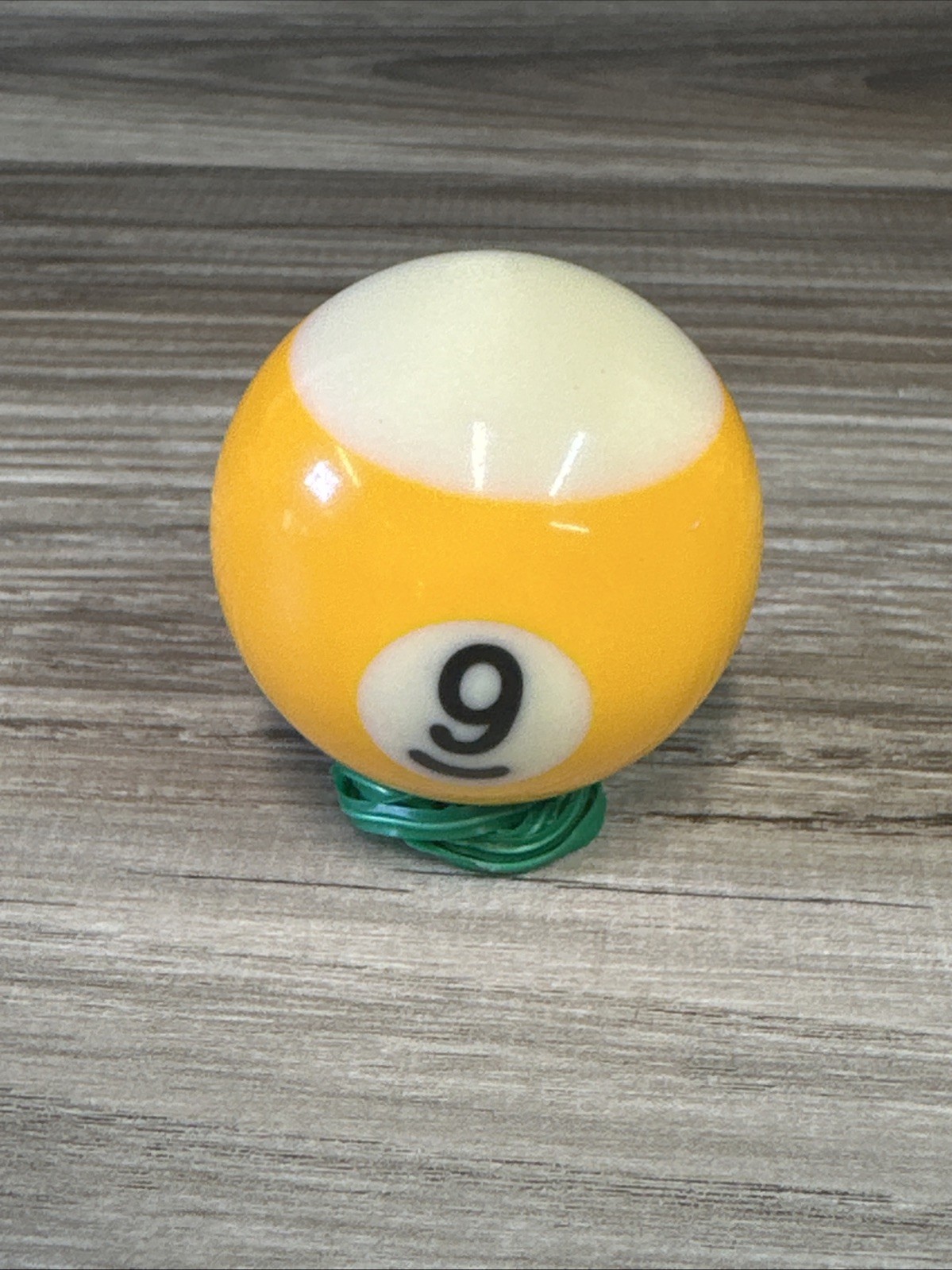 Mini Pool Ball #9 Yellow Stripe 1.5" Diameter Miniature Billiard Replacement Vtg