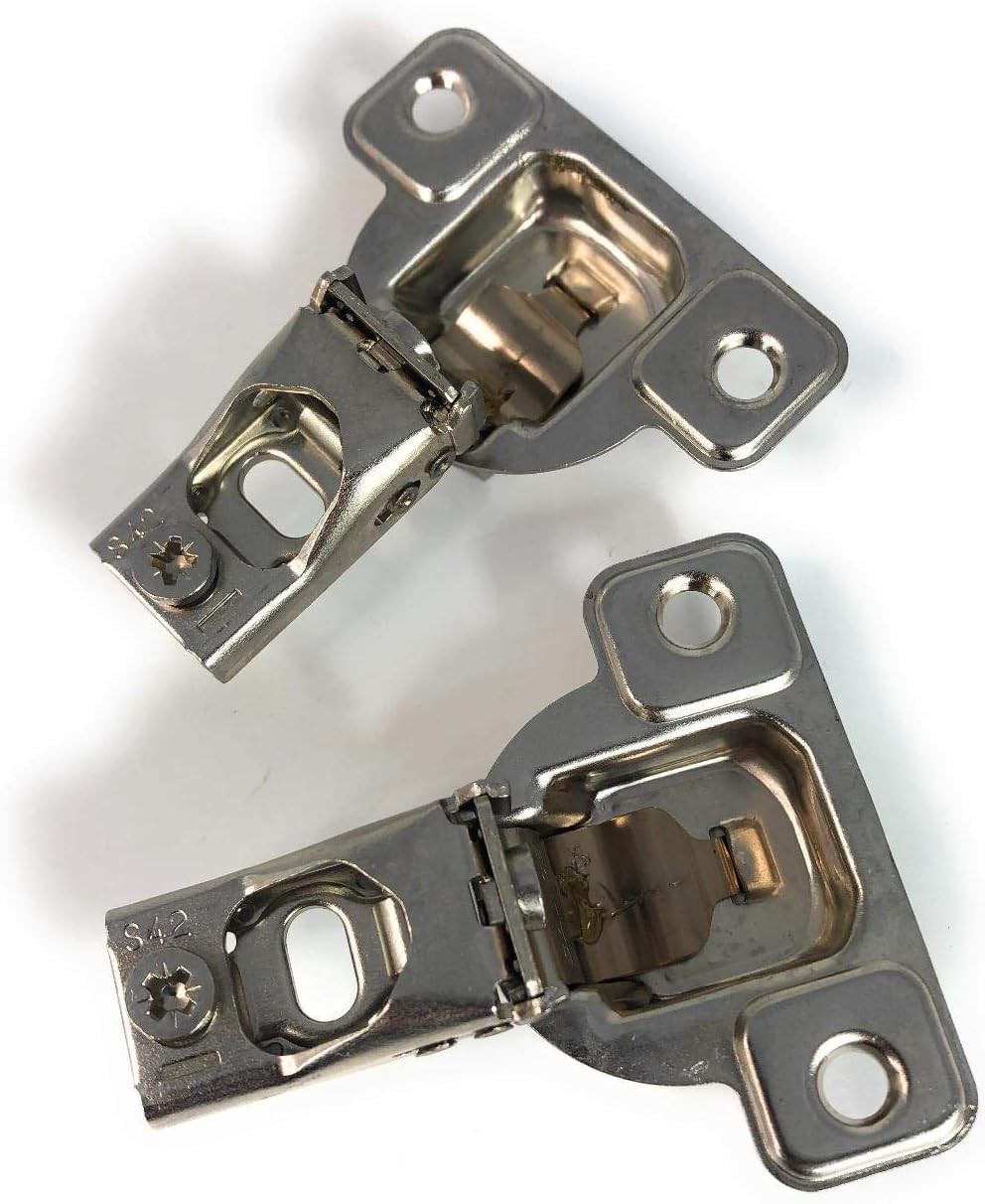 E-Centra Nickel-Plated Metal 106-degree 9/16-inch Overlay Screw-on Face Frame...