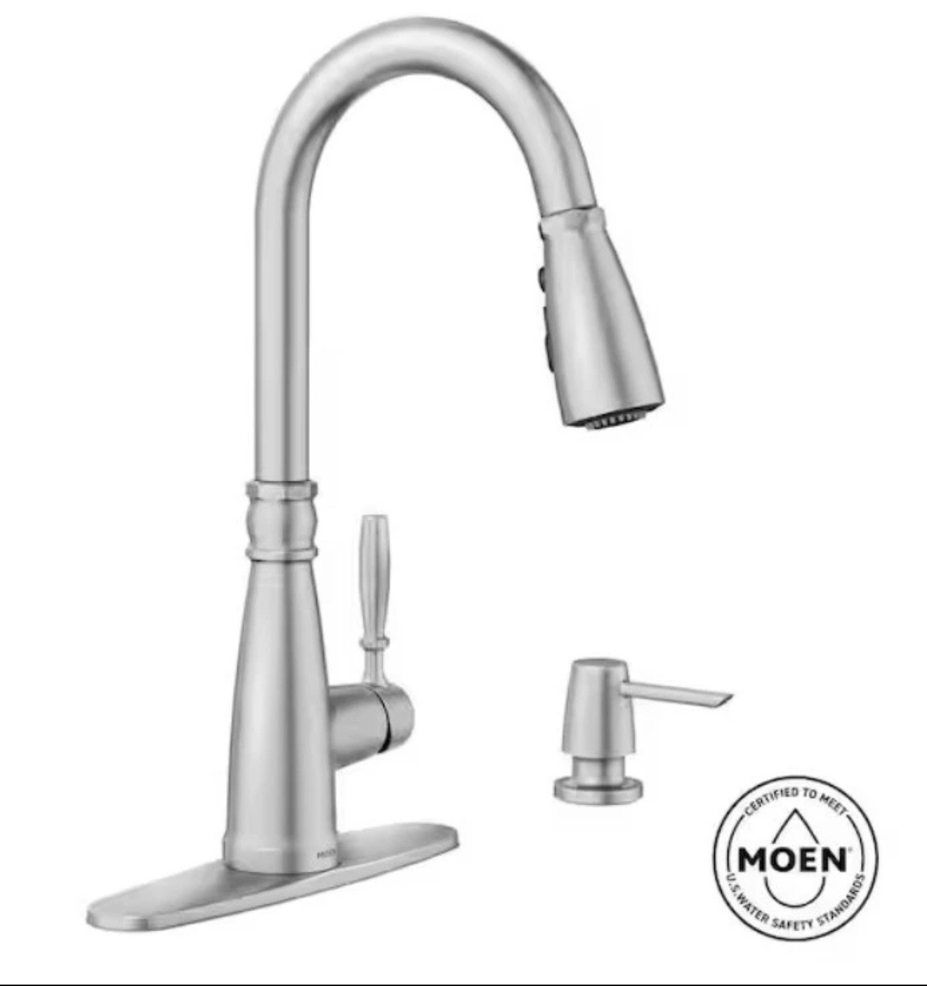 MOEN 87162SRS Boman Pull-Down Sprayer Kitchen Faucet Spot Resist Stainless