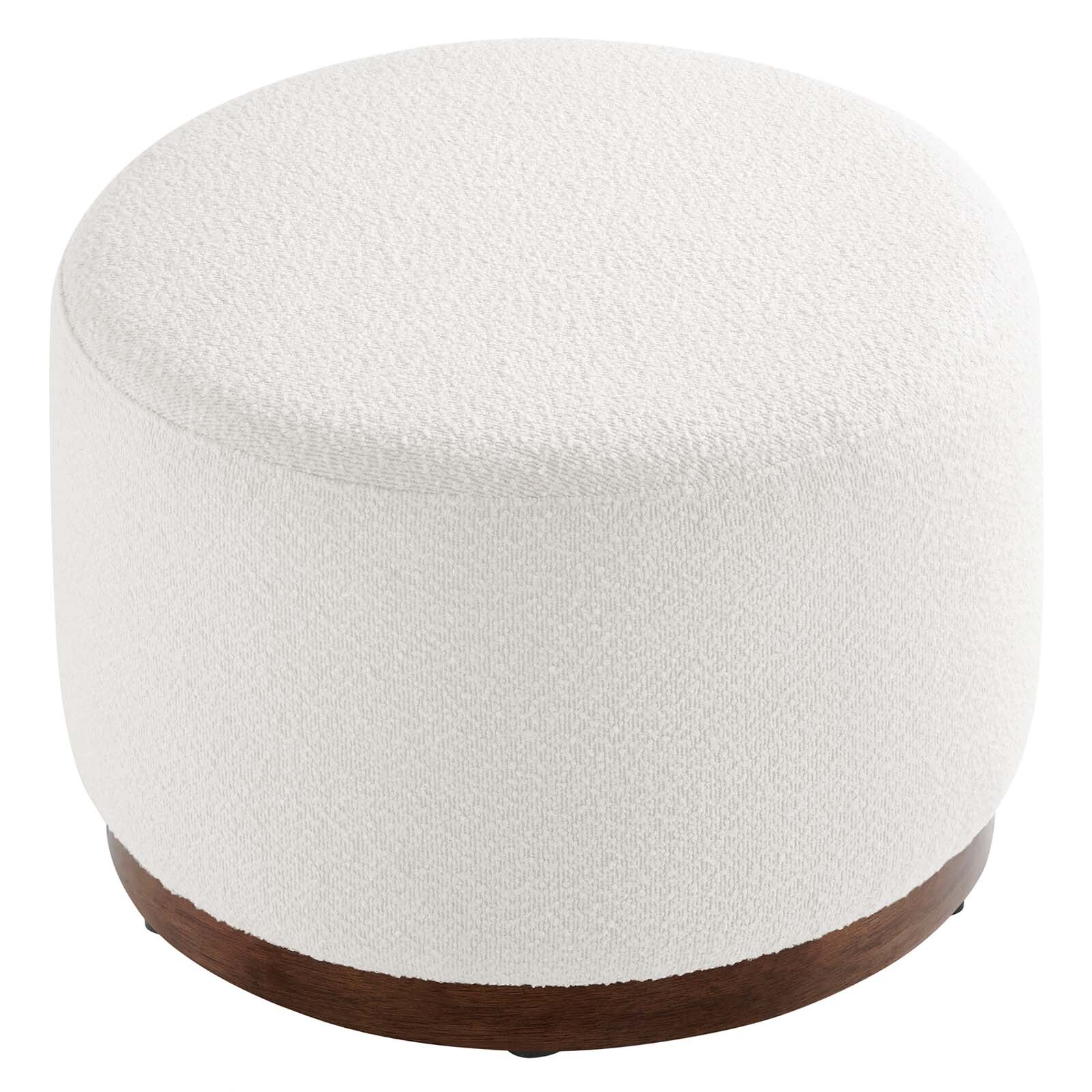 Modway Large 23" Round Boucle Upholstered Ottoman