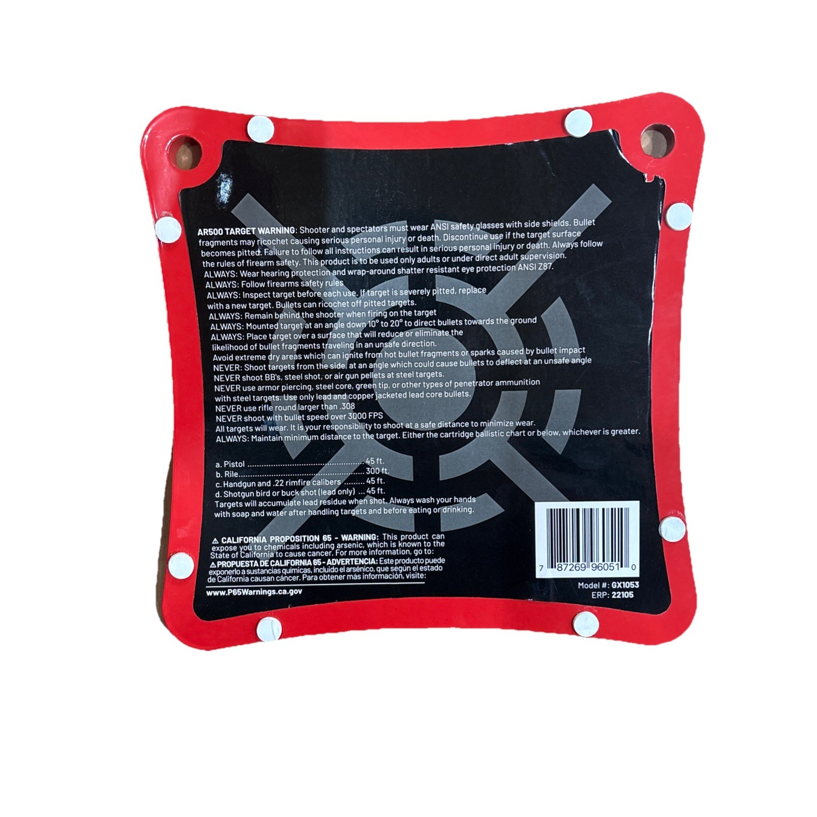 Ferus Outdoors X-Series AR500 Steel Shooting Target, 3/8" Thick