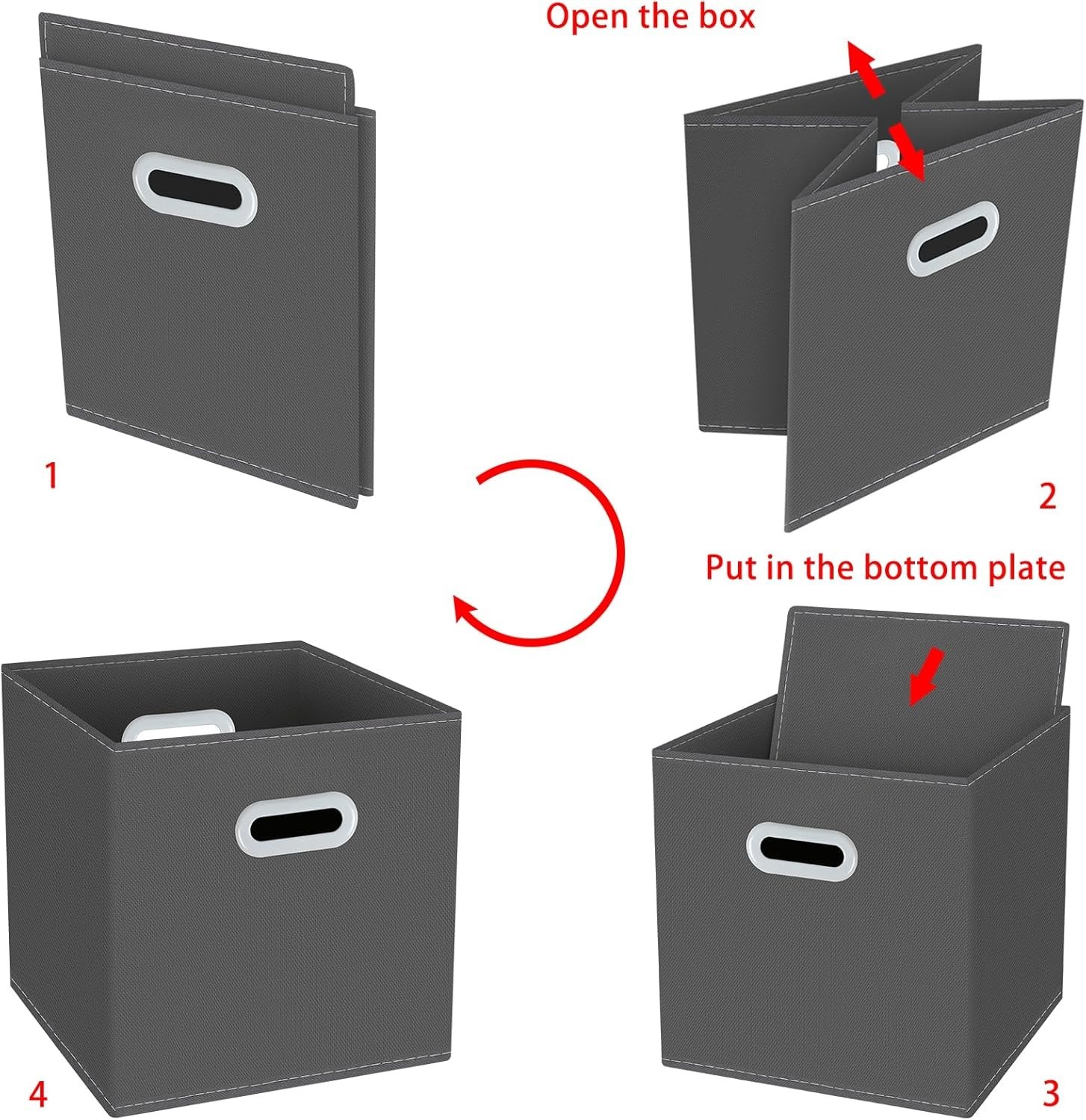 Stylish Gray Fabric Cube Organizers - Foldable, Lightweight, and Space-Saving