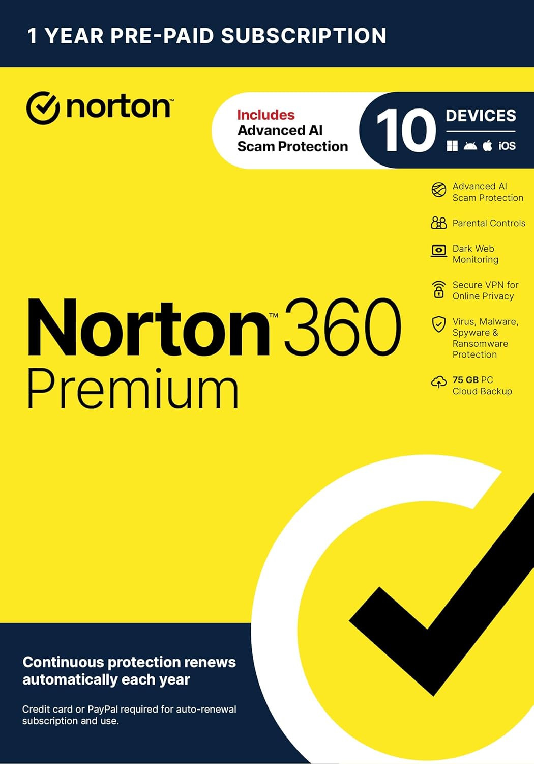 360 Premium, 2026 Ready Antivirus Software for 10 Devices with Auto-Renewal – In